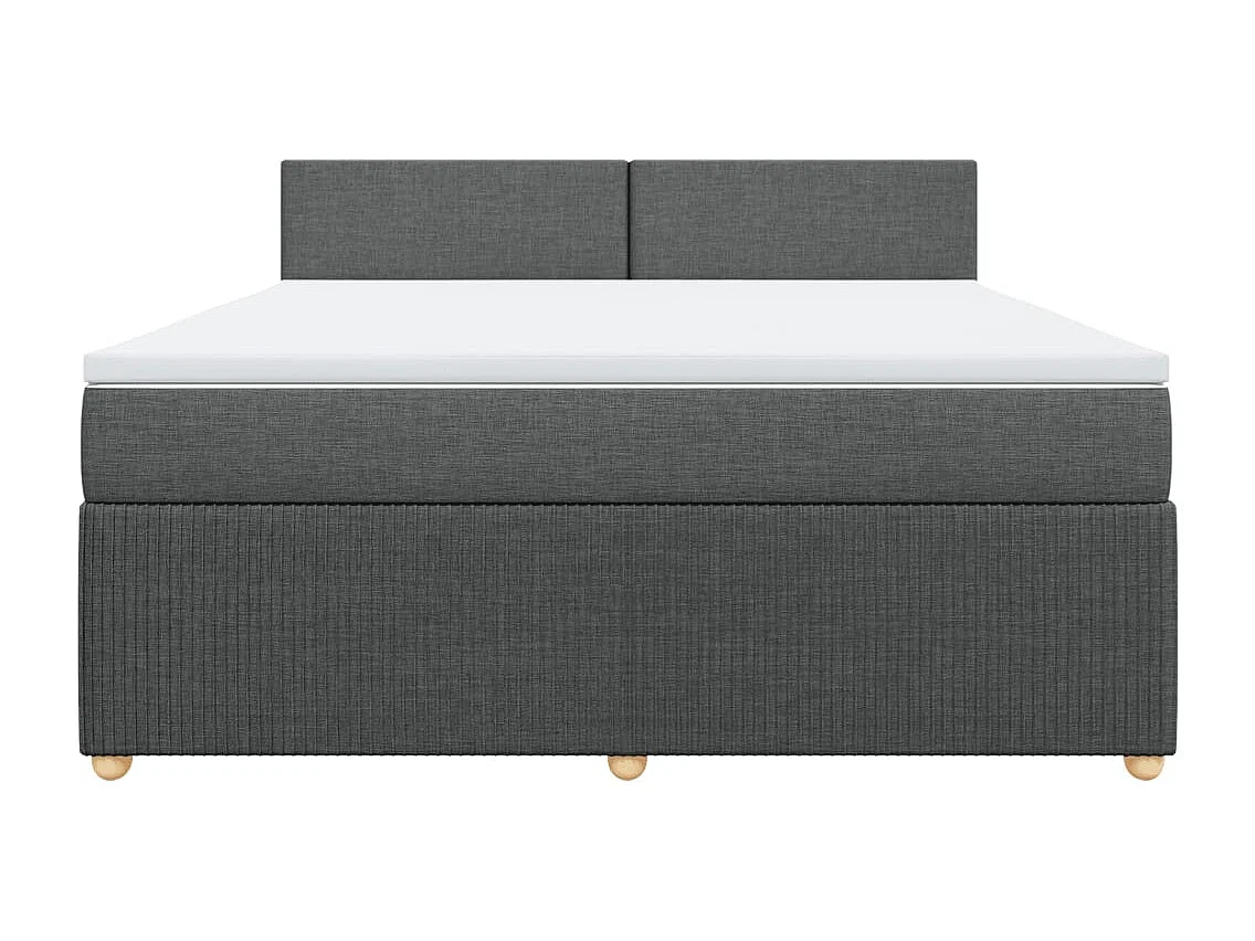 Cama com molas/colchão 180x200 cm tecido cinzento-escuro