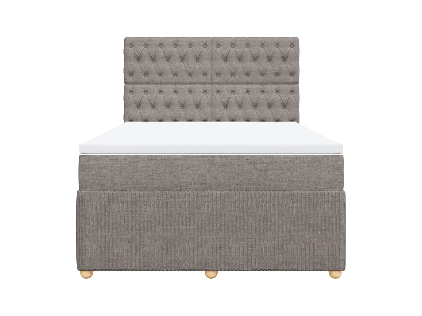 Sommier à lattes de lit avec matelas Taupe 140x190 cm Tissu