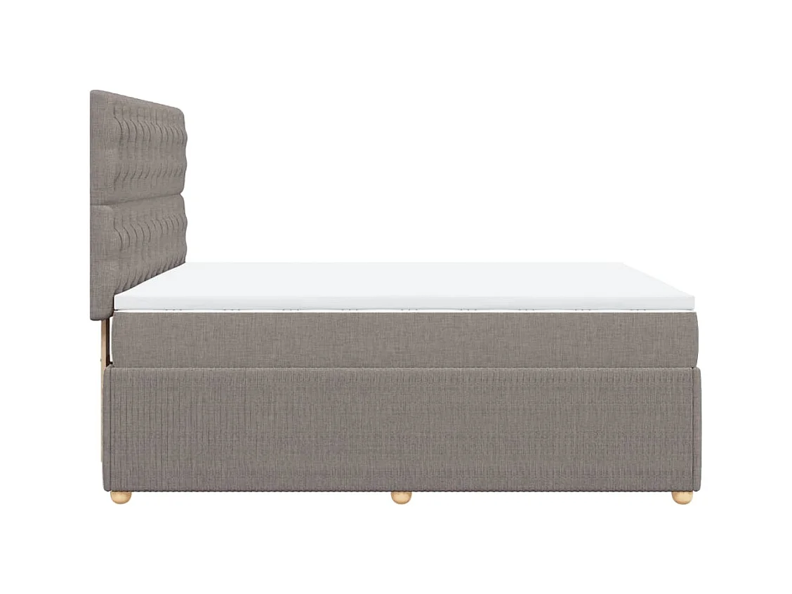 Sommier à lattes de lit avec matelas Taupe 140x190 cm Tissu