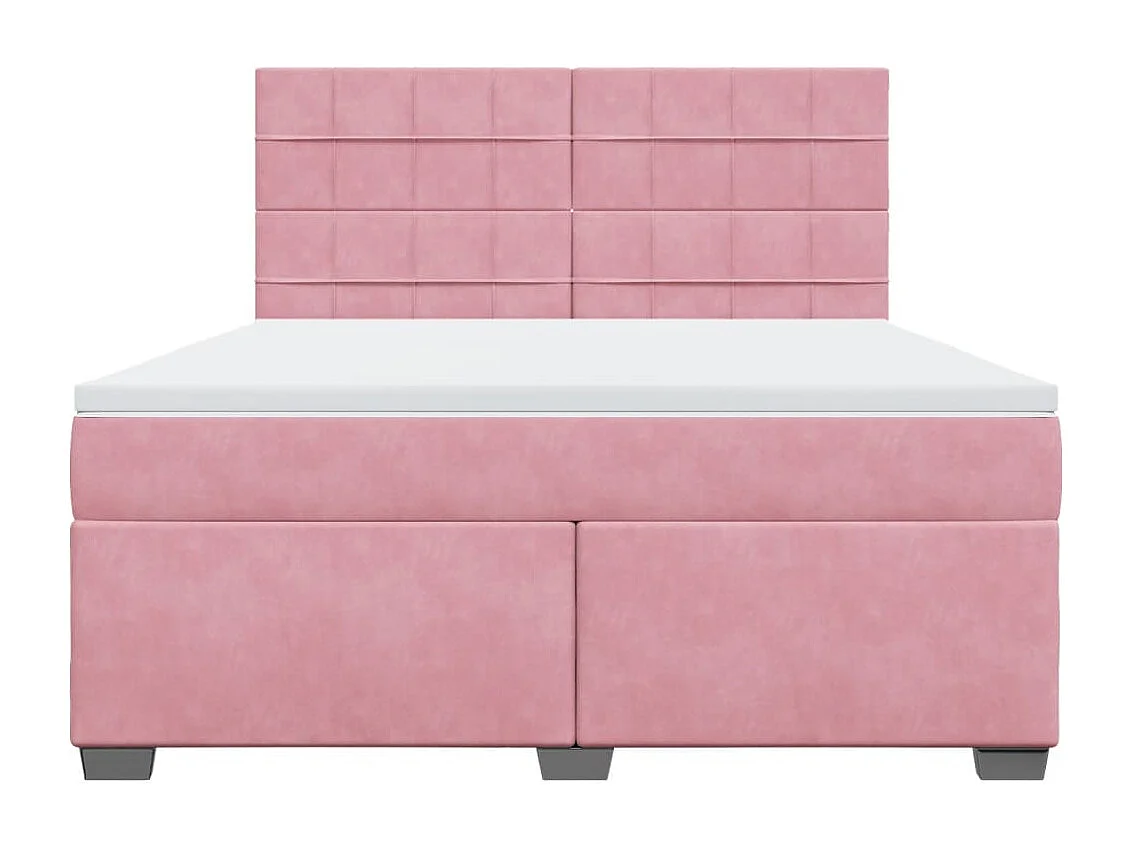 Cama com molas/colchão 180x200 cm veludo rosa