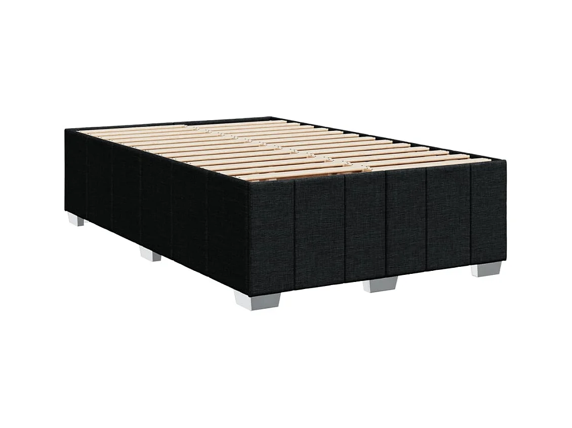 Sommier à lattes de lit avec matelas Noir 120x200 cm Tissu