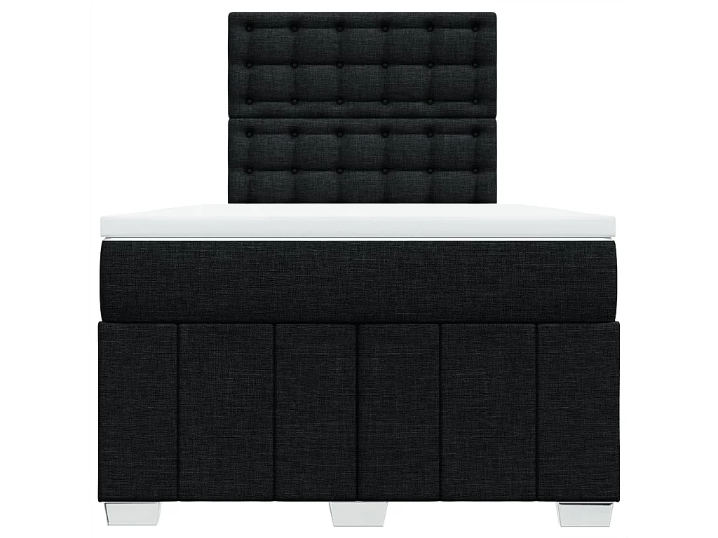 Sommier à lattes de lit avec matelas Noir 120x200 cm Tissu