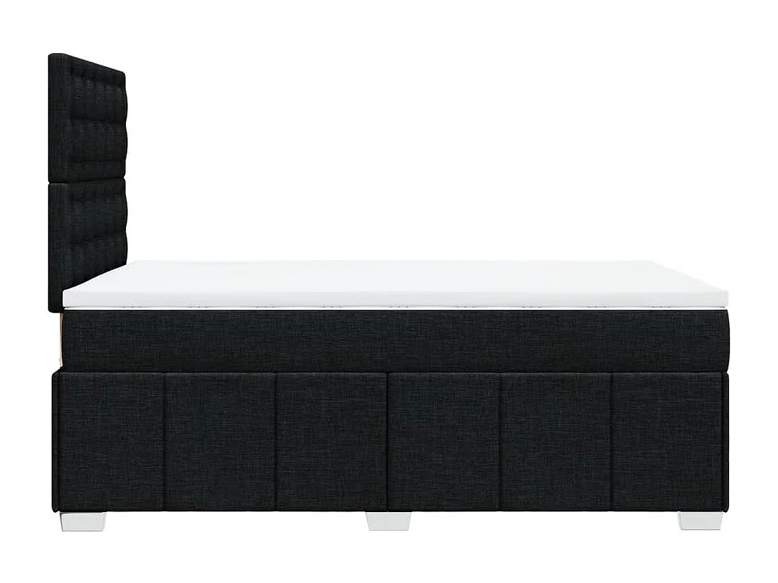 Sommier à lattes de lit avec matelas Noir 120x200 cm Tissu