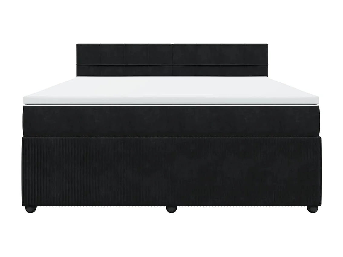 Cama com molas/colchão 180x200 cm veludo preto