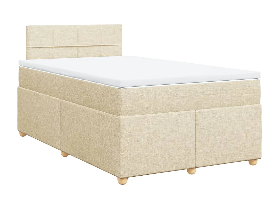 Boxspring met matras stof crèmekleurig 120x200 cm