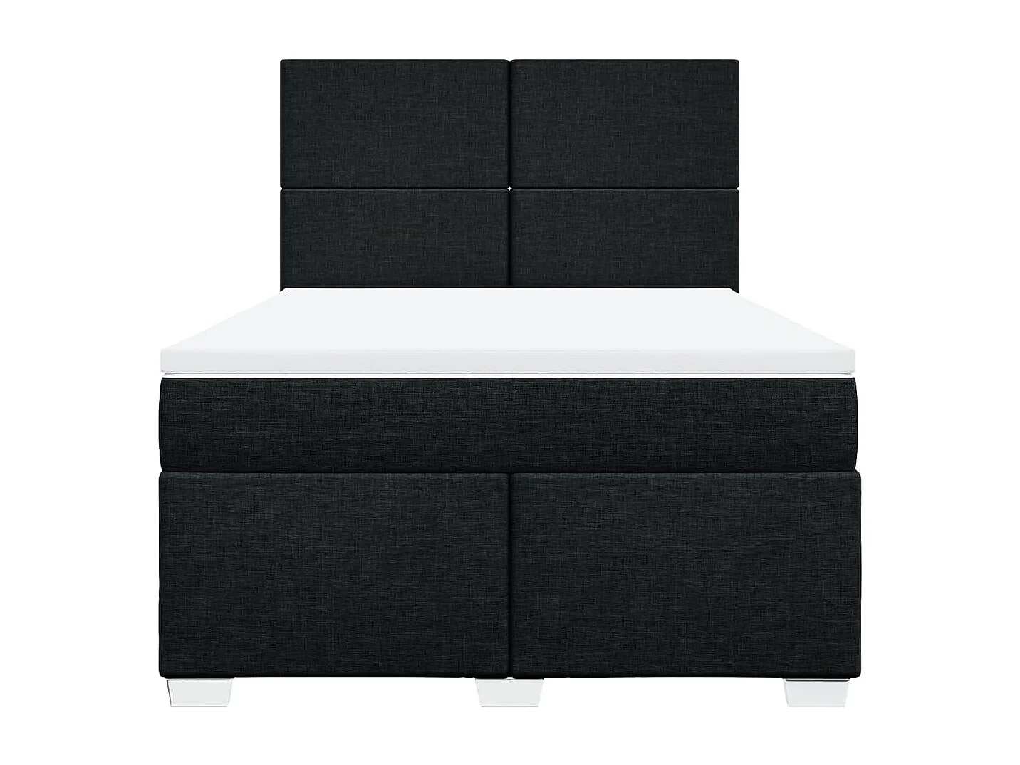 Cama com molas/colchão 160x200 cm tecido preto