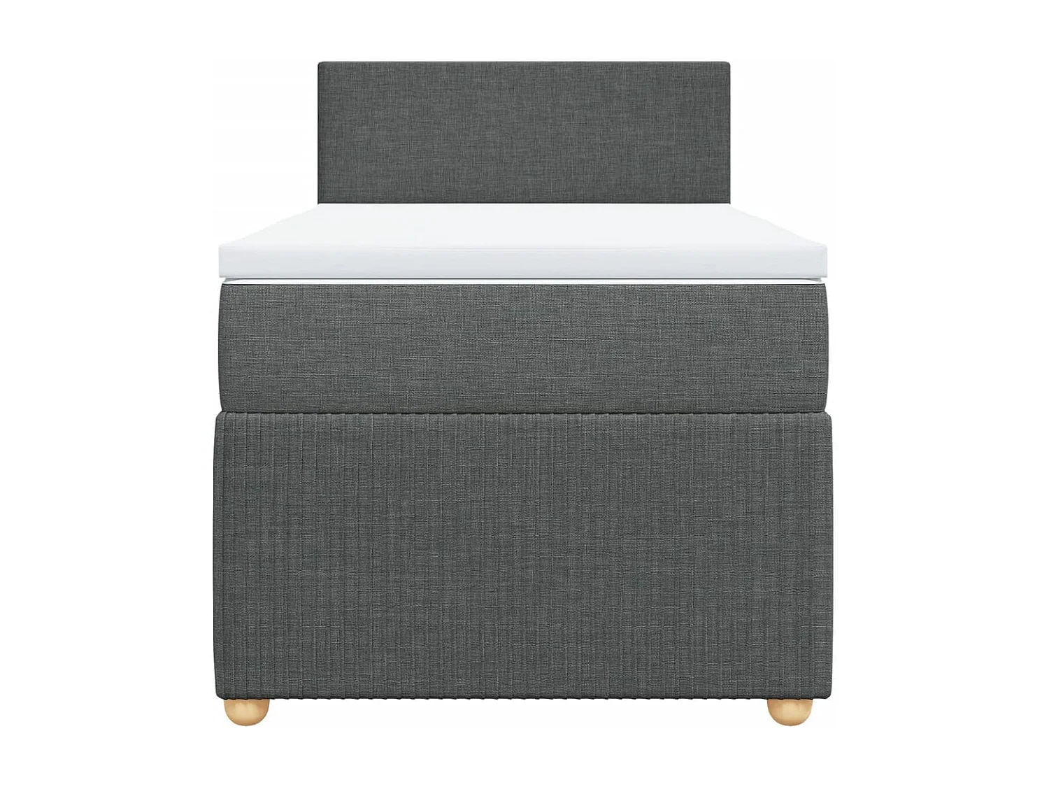 Sommier à lattes de lit avec matelas Gris foncé 100x200cm Tissu