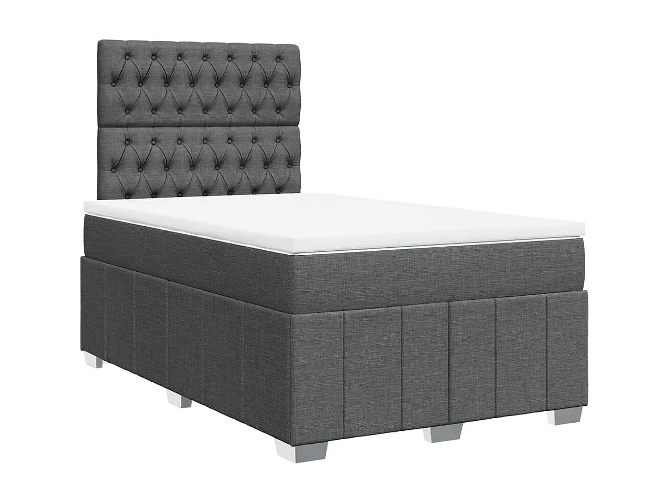 Cama boxspring com colchão 120x190 cm tecido cinzento-escuro