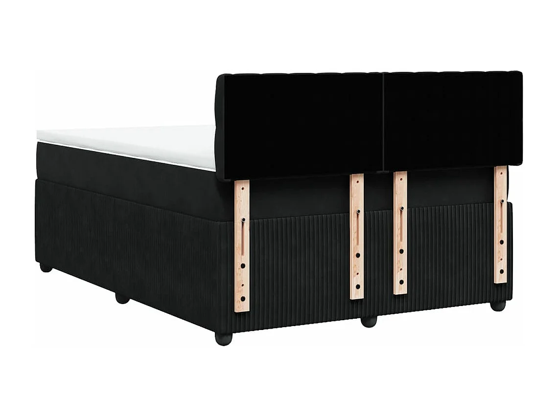 Sommier à lattes de lit avec matelas Noir 140x200 cm Velours