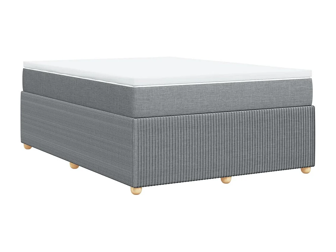 Sommier à lattes de lit avec matelas Gris clair 140x190cm Tissu