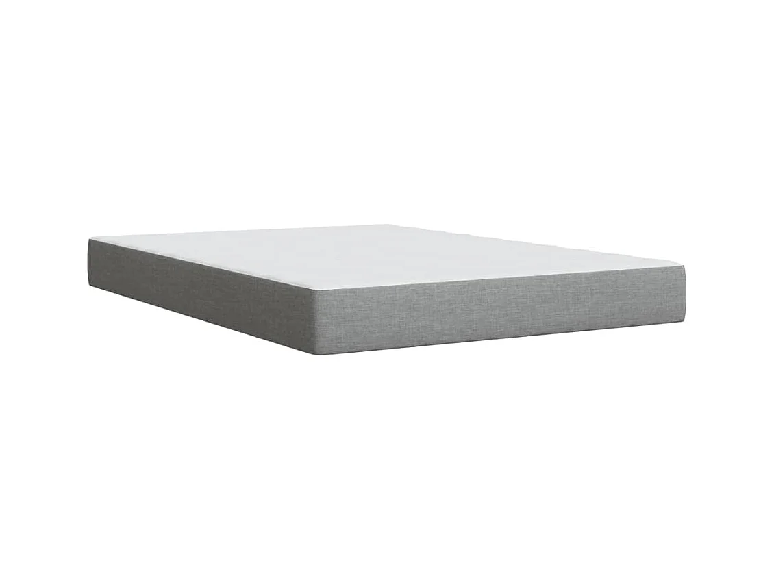 Sommier à lattes de lit avec matelas Gris clair 140x190cm Tissu