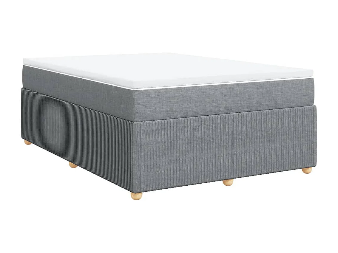 Sommier à lattes de lit avec matelas Gris clair 140x190cm Tissu