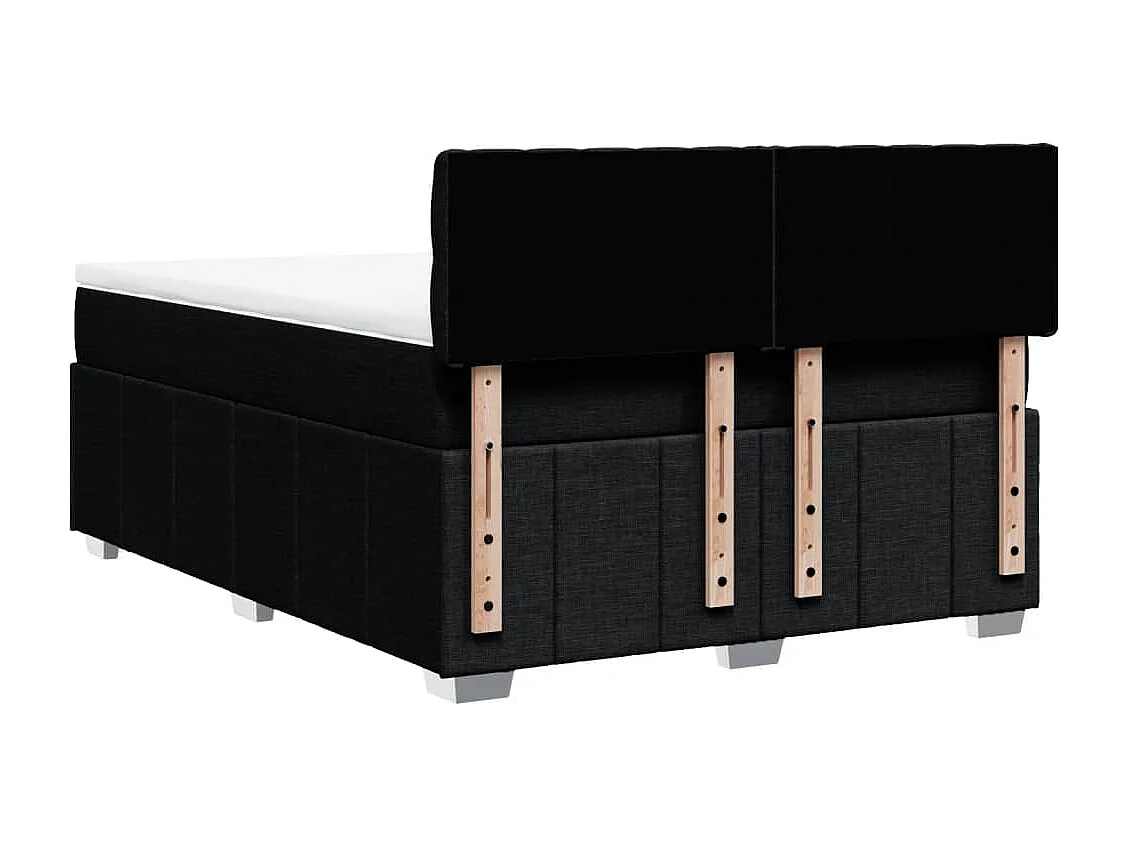 Sommier à lattes de lit avec matelas Noir 140x190 cm Tissu