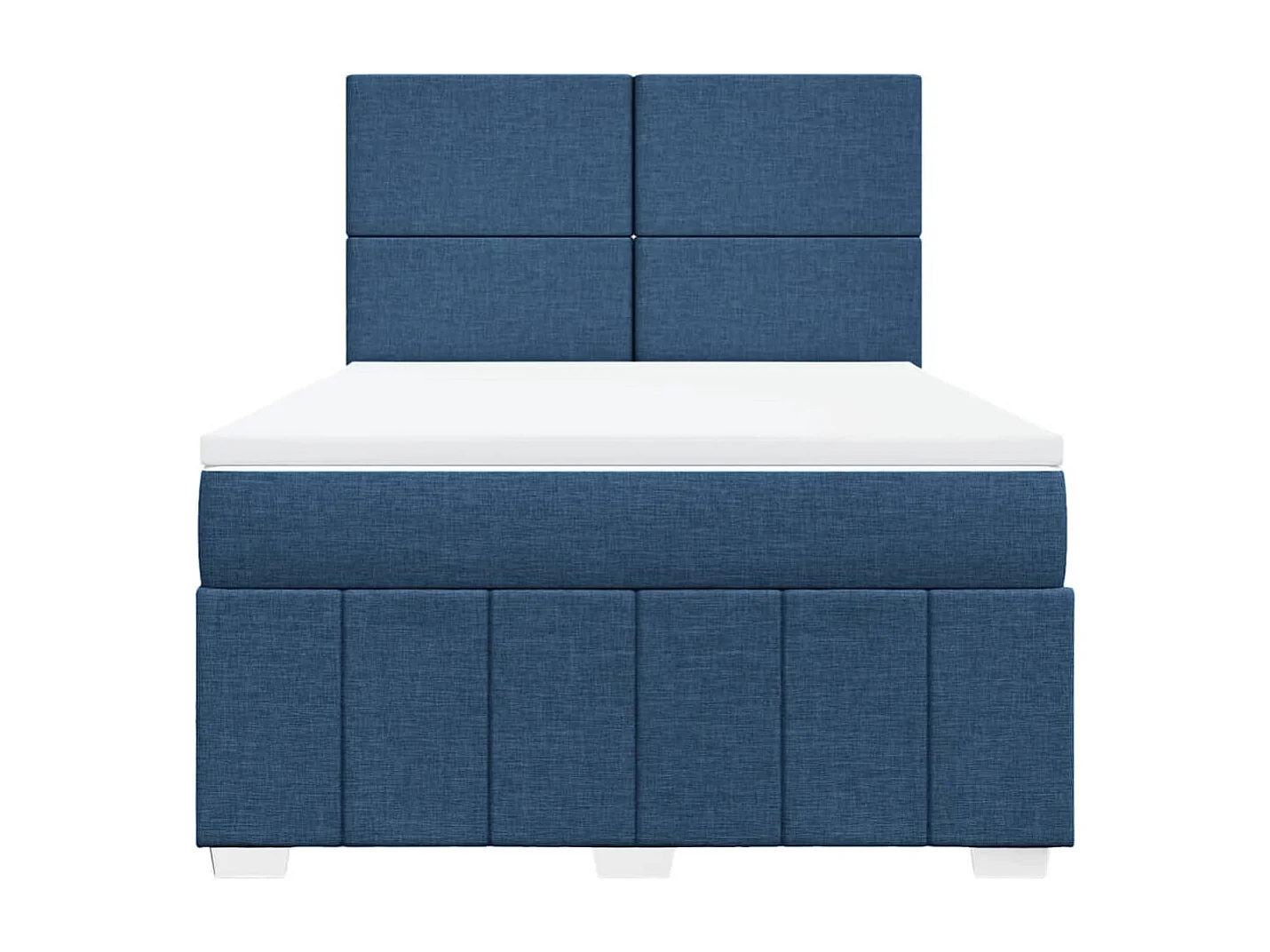 Sommier à lattes de lit avec matelas Bleu 160x200 cm Tissu