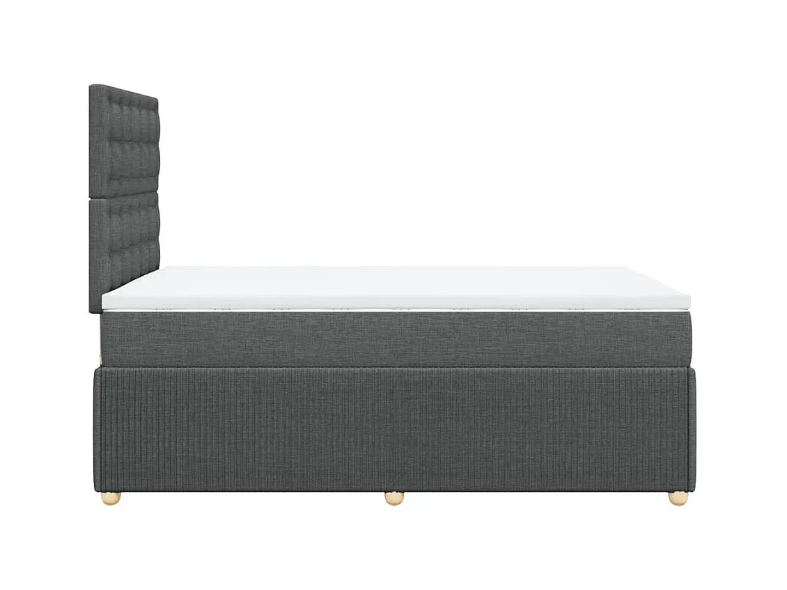 Sommier à lattes de lit avec matelas gris foncé 120x190cm tissu