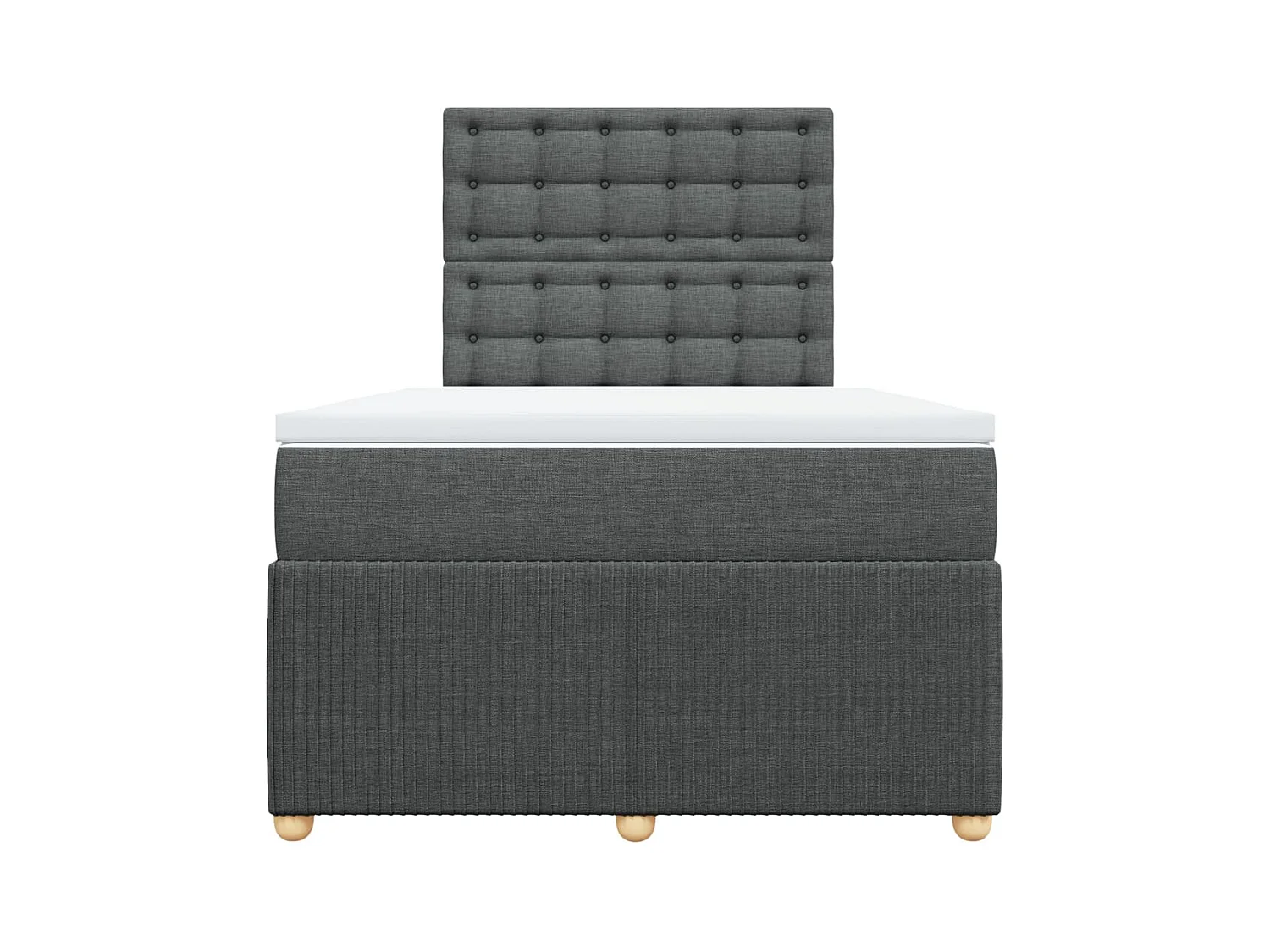 Sommier à lattes de lit avec matelas gris foncé 120x190cm tissu