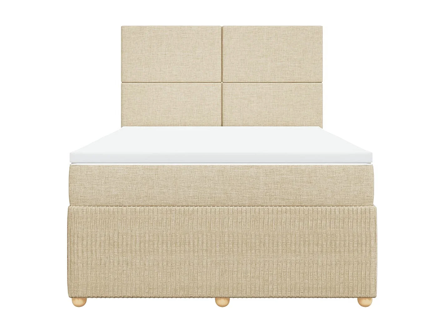 Sommier à lattes de lit avec matelas Crème 140x190 cm Tissu