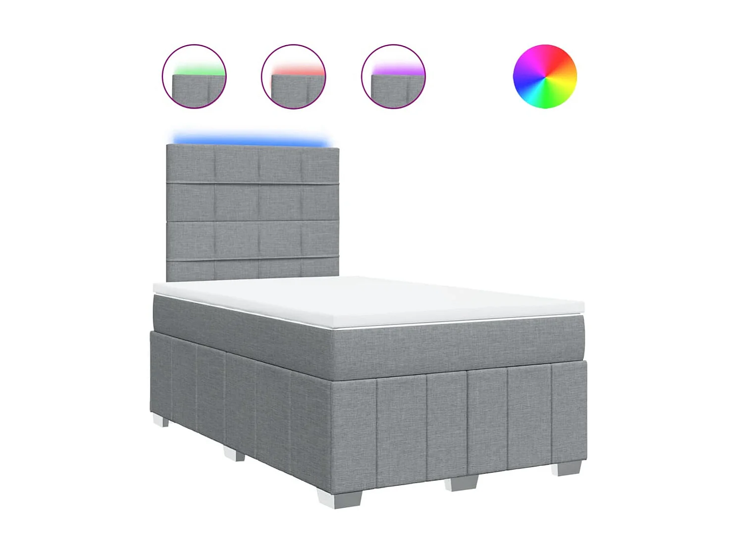 Sommier à lattes de lit avec matelas Gris clair 120x200cm Tissu