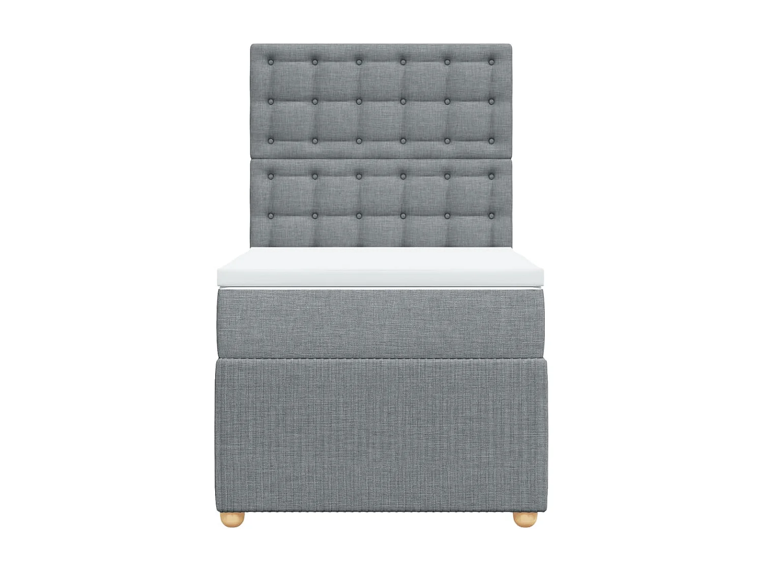 Cama com molas/colchão 90x200 cm tecido cinza-claro