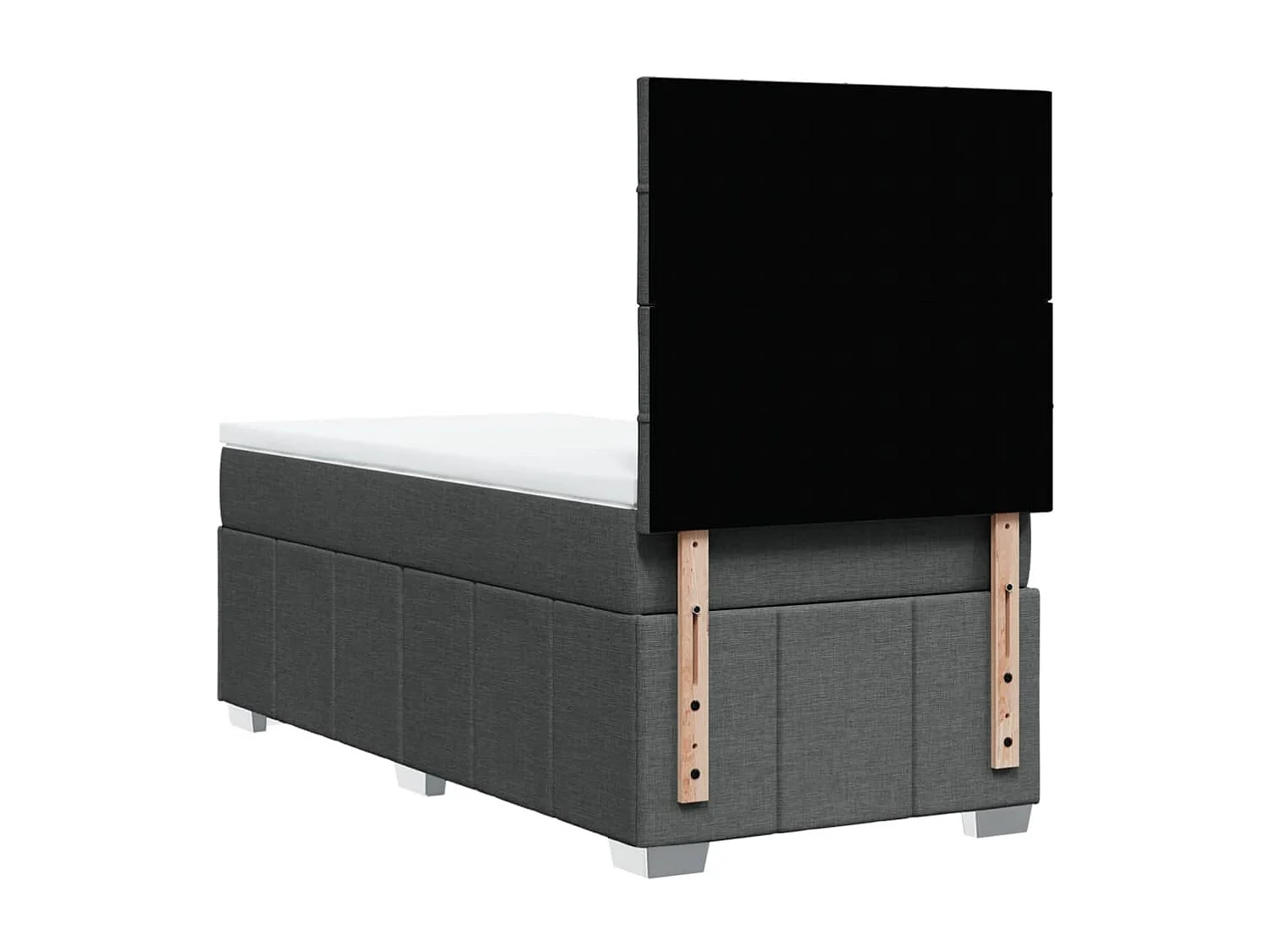 Sommier à lattes de lit et matelas Gris foncé 90x190 cm Tissu