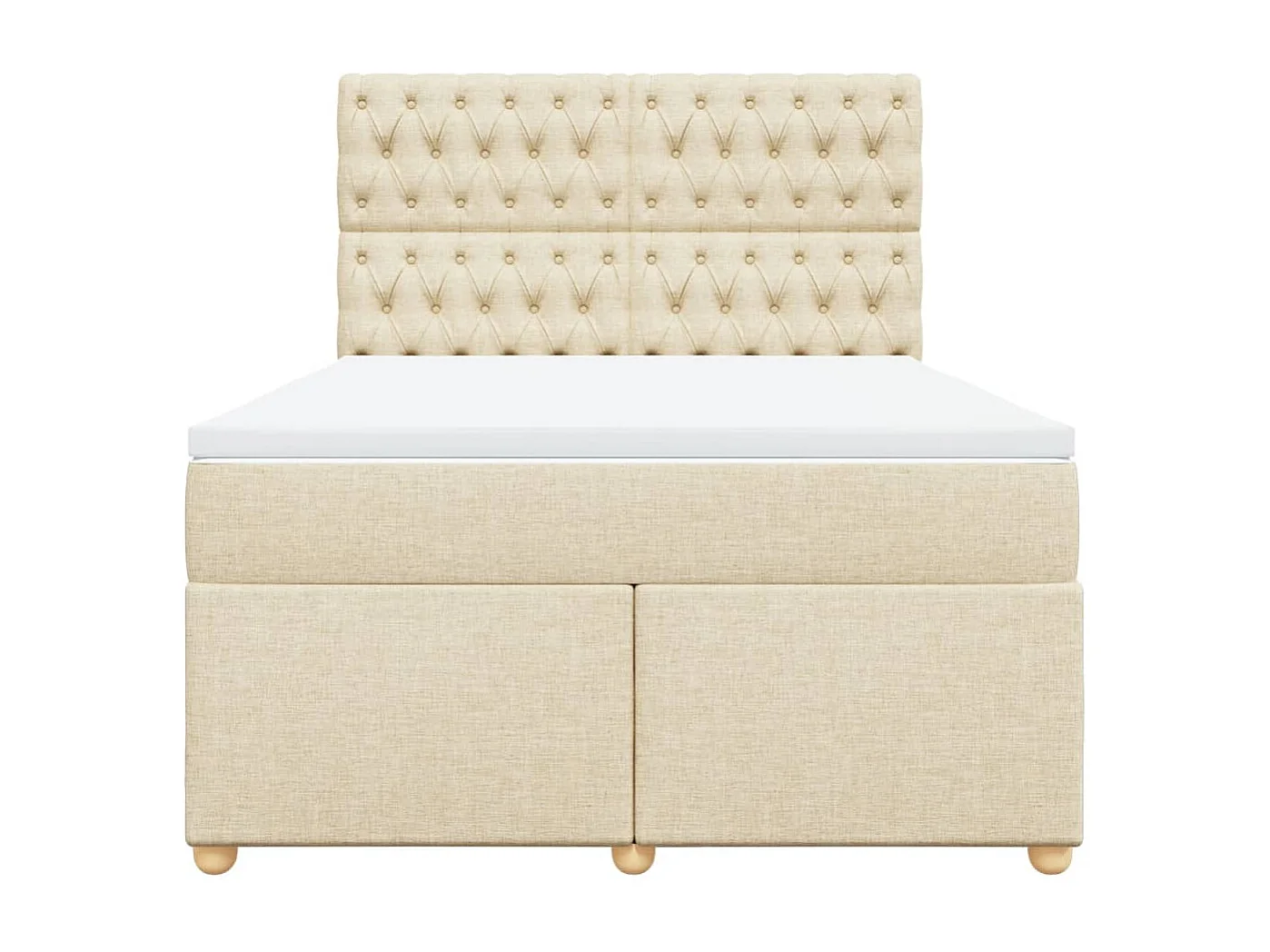 Cama com molas/colchão 140x200 cm tecido cor creme