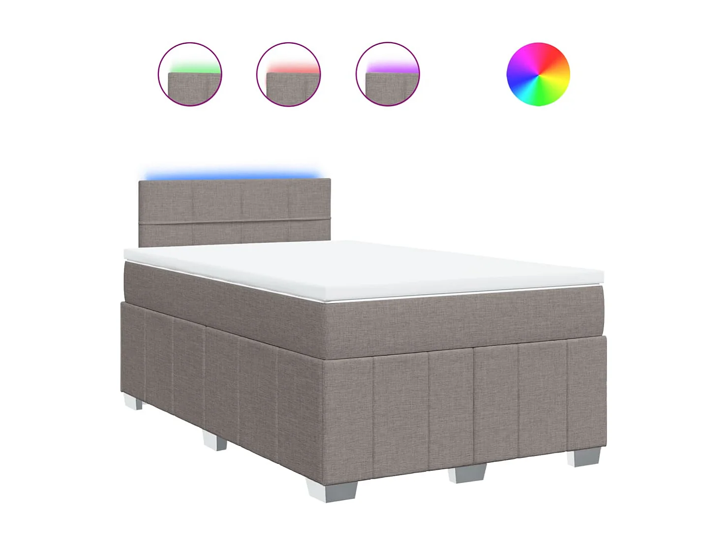 Sommier à lattes de lit avec matelas taupe 120x190 cm tissu