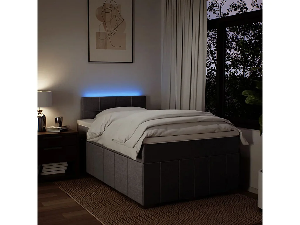 Sommier à lattes de lit avec matelas taupe 120x190 cm tissu