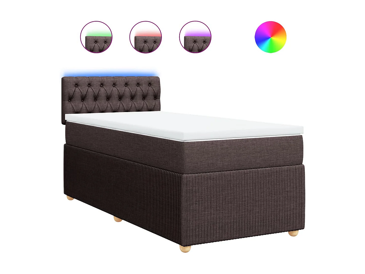 Sommier à lattes de lit avec matelas Marron foncé 100x200 cm