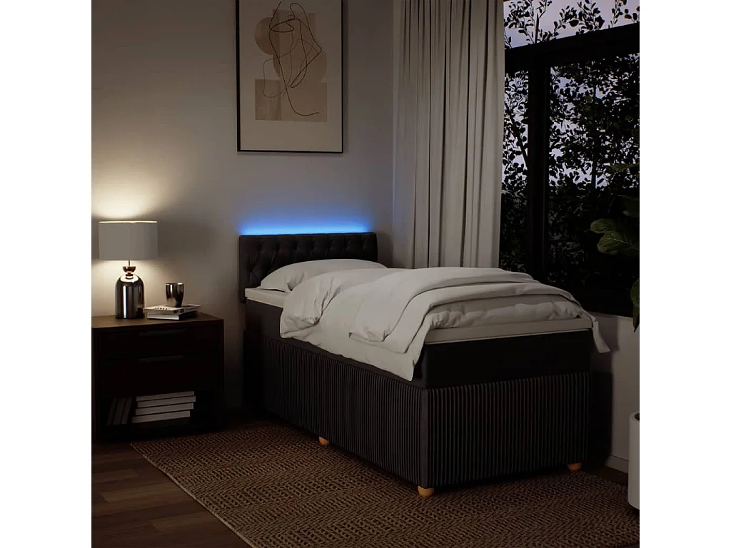 Sommier à lattes de lit avec matelas Marron foncé 100x200 cm