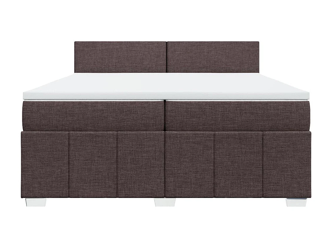 Cama com molas/colchão 200x200 cm tecido castanho-escuro