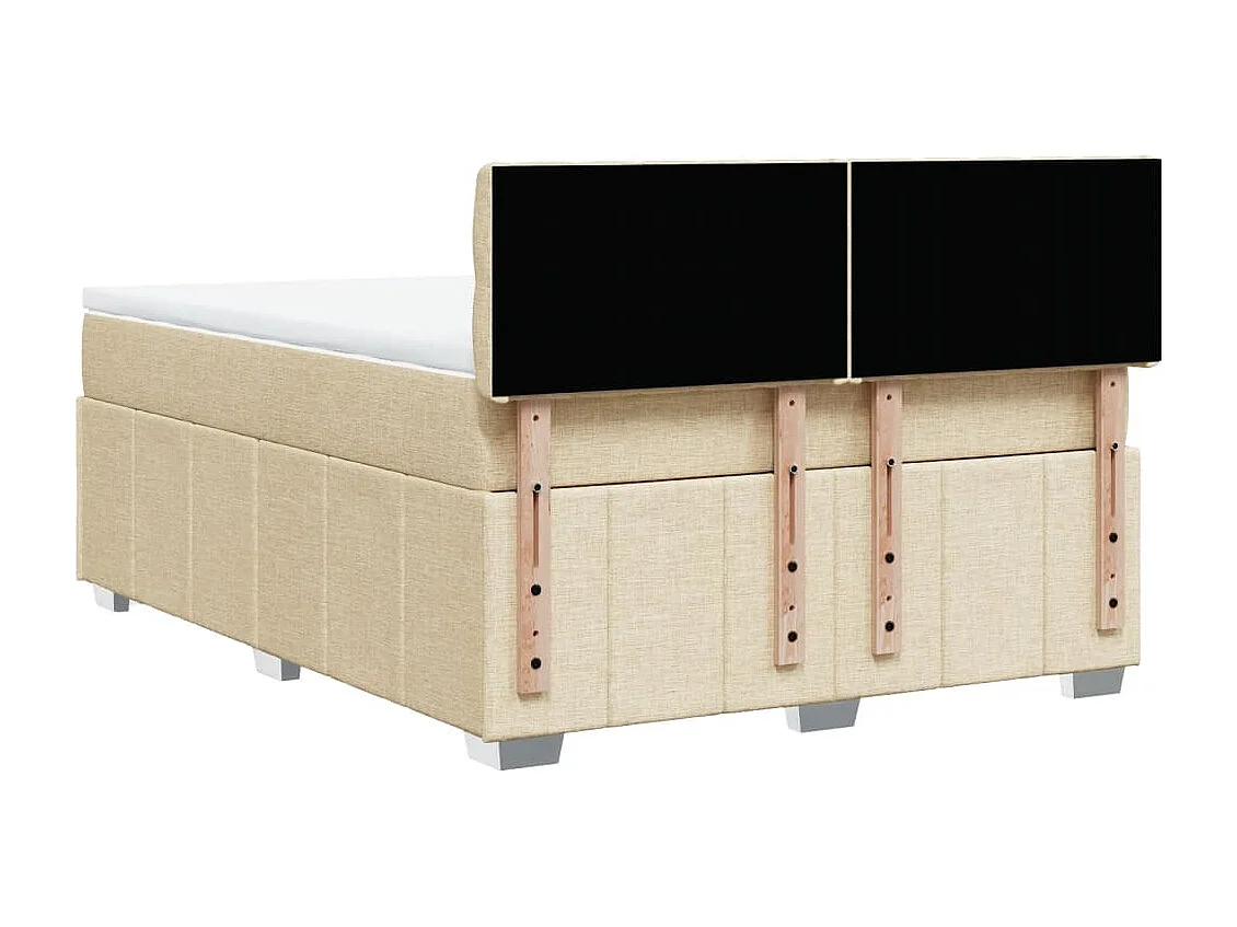 Sommier à lattes de lit avec matelas Crème 140x200 cm Tissu