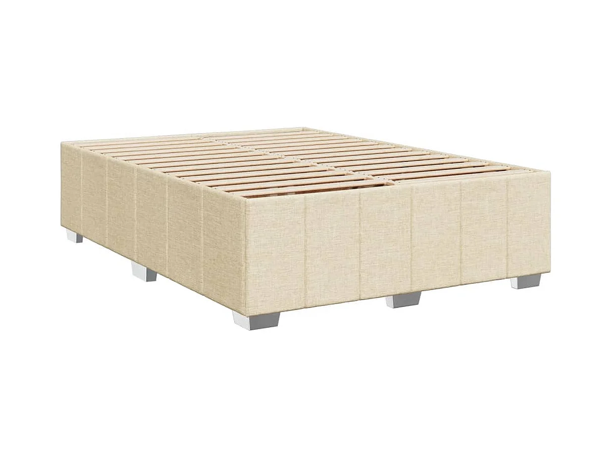 Sommier à lattes de lit avec matelas Crème 140x200 cm Tissu