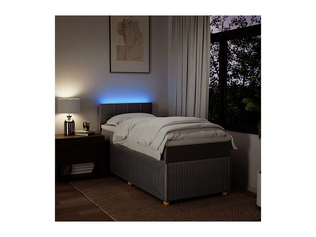 Sommier à lattes de lit avec matelas Taupe 80x200 cm Tissu