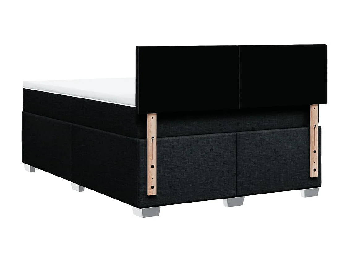 Sommier à lattes de lit avec matelas Noir 160x200 cm Tissu