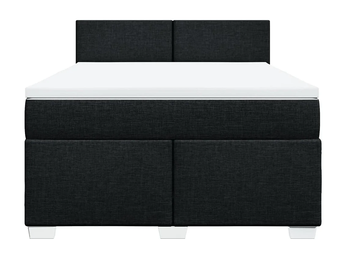 Sommier à lattes de lit avec matelas Noir 160x200 cm Tissu