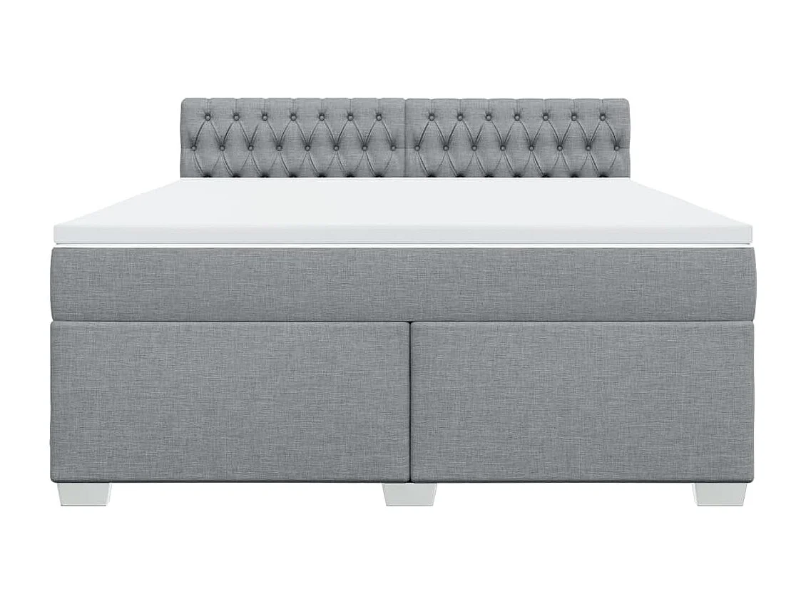 Cama com molas/colchão 180x200 cm tecido cinzento-claro