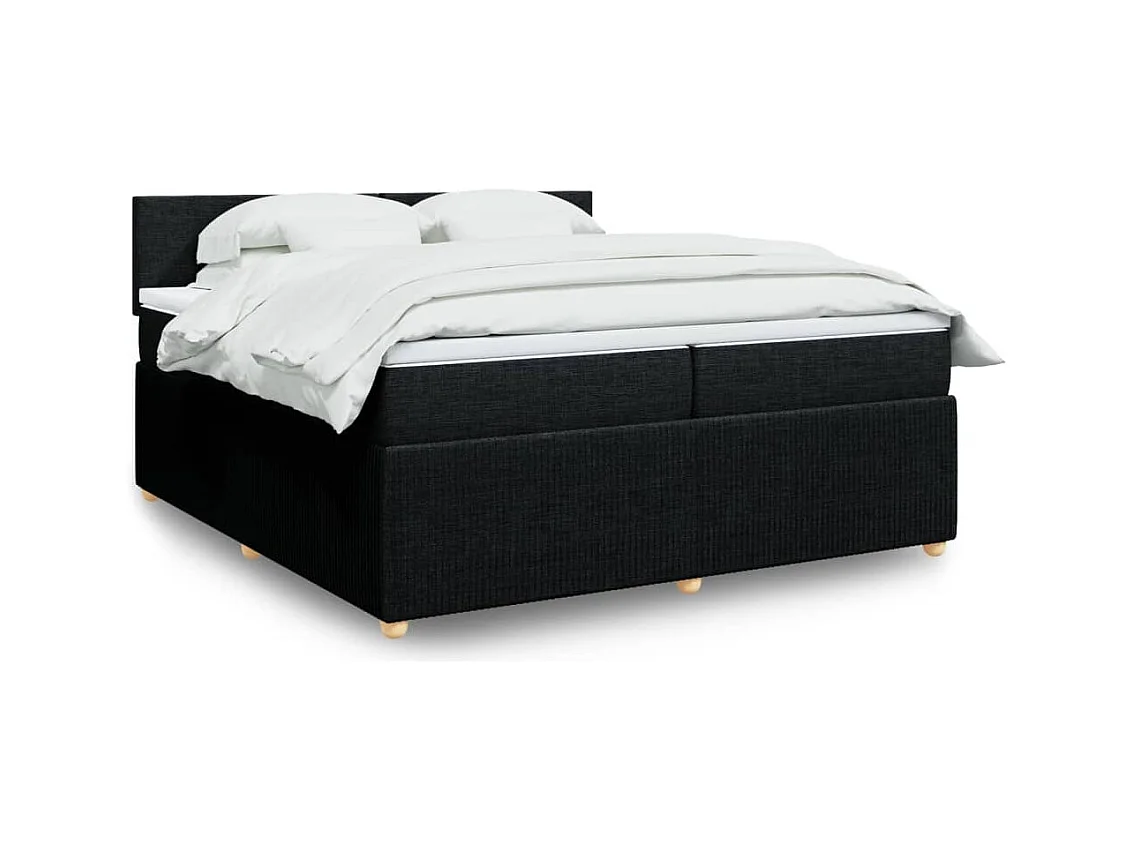 Boxspring met matras stof zwart 200x200 cm