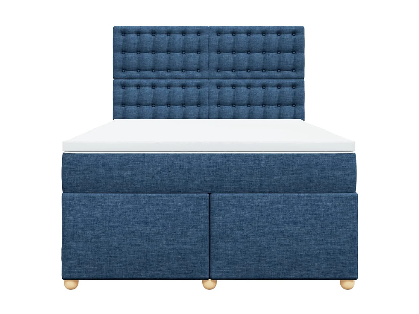 Sommier à lattes de lit avec matelas Bleu 140x190 cm Tissu