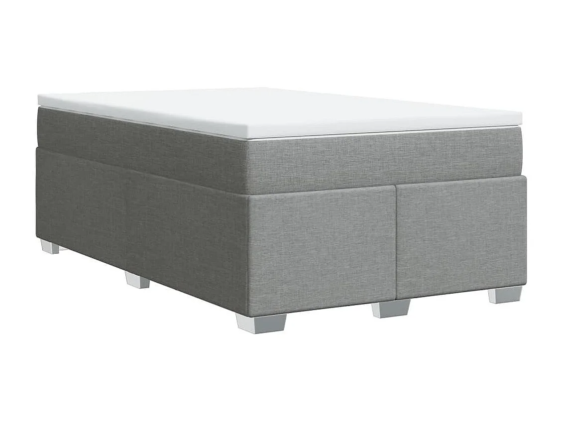 Sommier à lattes de lit et matelas gris clair 120x190 cm tissu