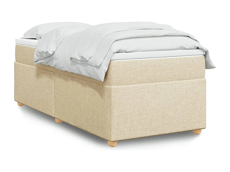 Sommier à lattes de lit avec matelas Crème 90x200 cm Tissu