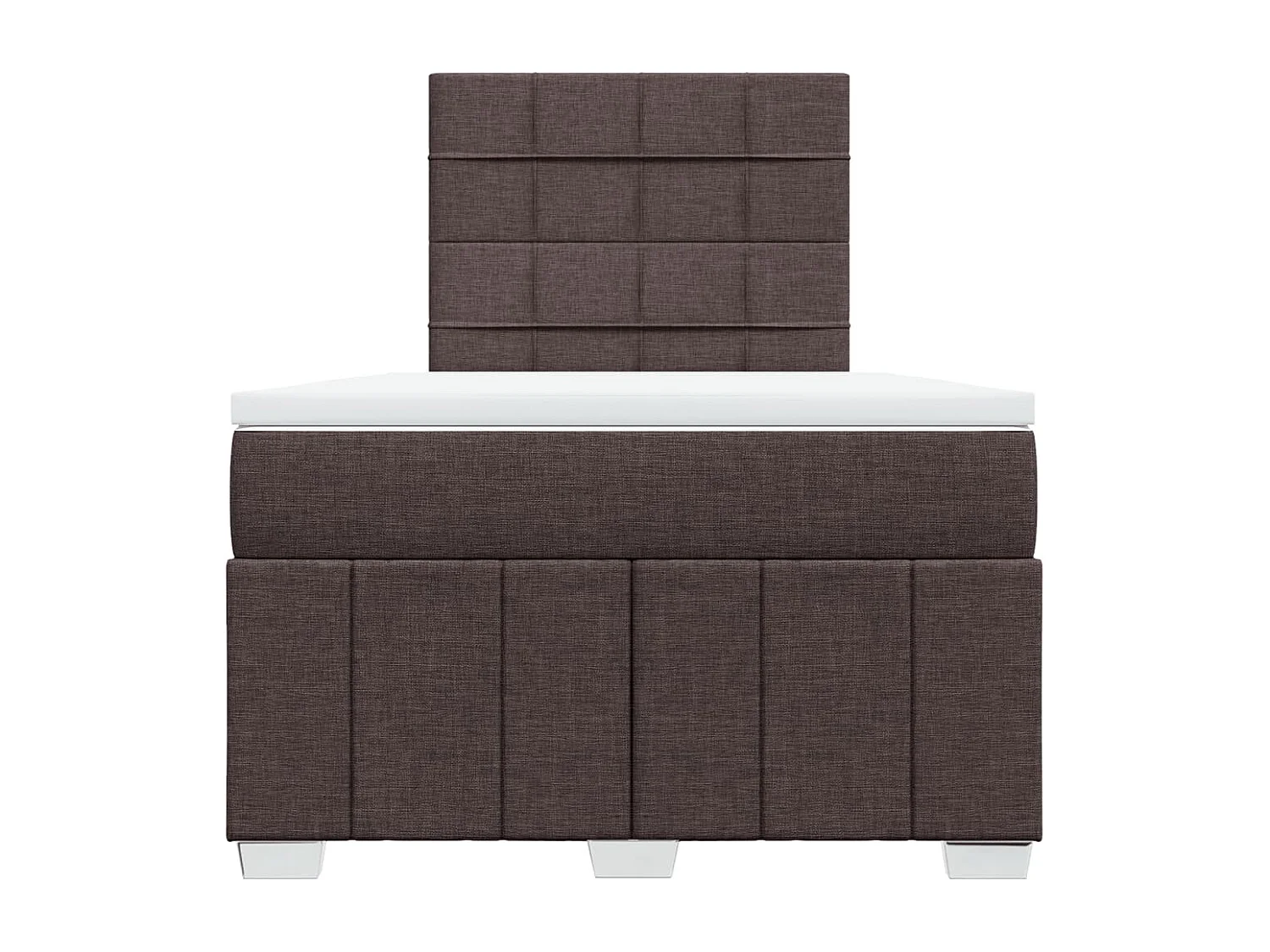 Cama box spring con colchón tela marrón oscuro 120x200 cm