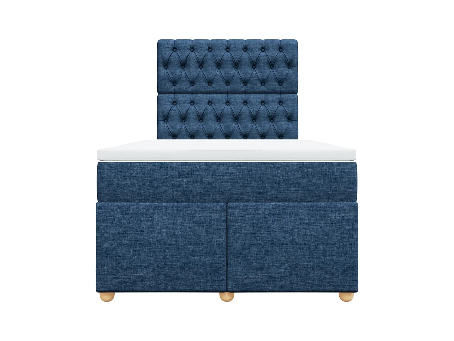 Cama boxspring com colchão 120x190 cm tecido azul