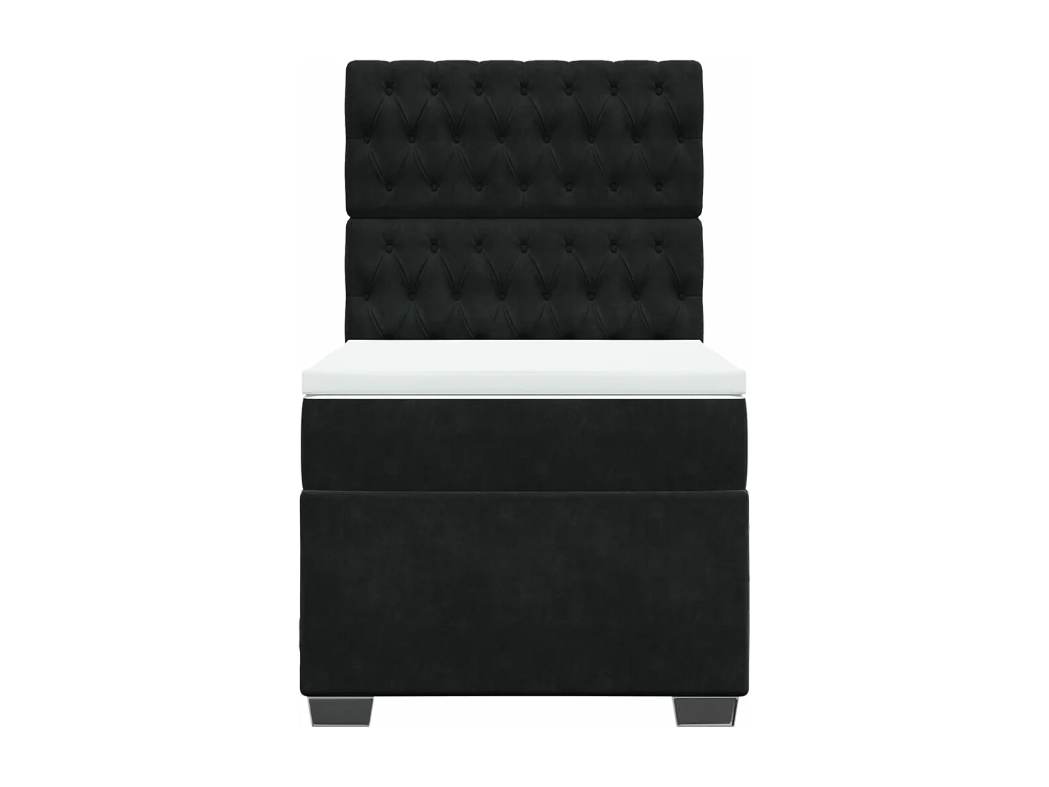 Sommier à lattes de lit avec matelas Noir 90x200 cm Velours