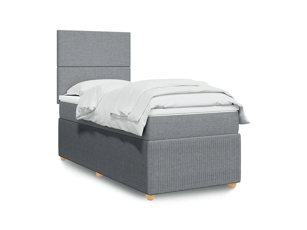 Sommier à lattes de lit avec matelas gris clair 80x200 cm tissu