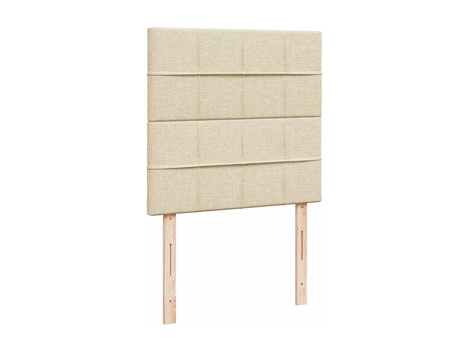 Cama box spring con colchón tela color crema 90x200 cm