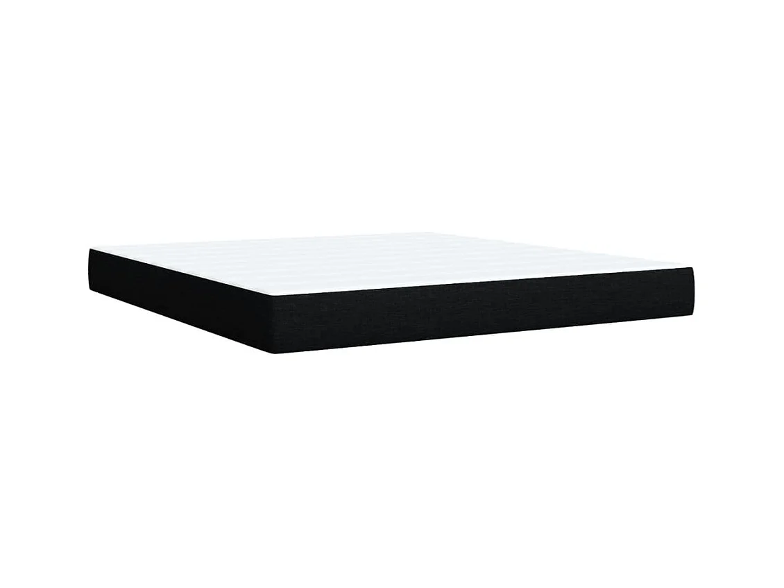 Sommier à lattes de lit avec matelas Noir 180x200 cm Tissu