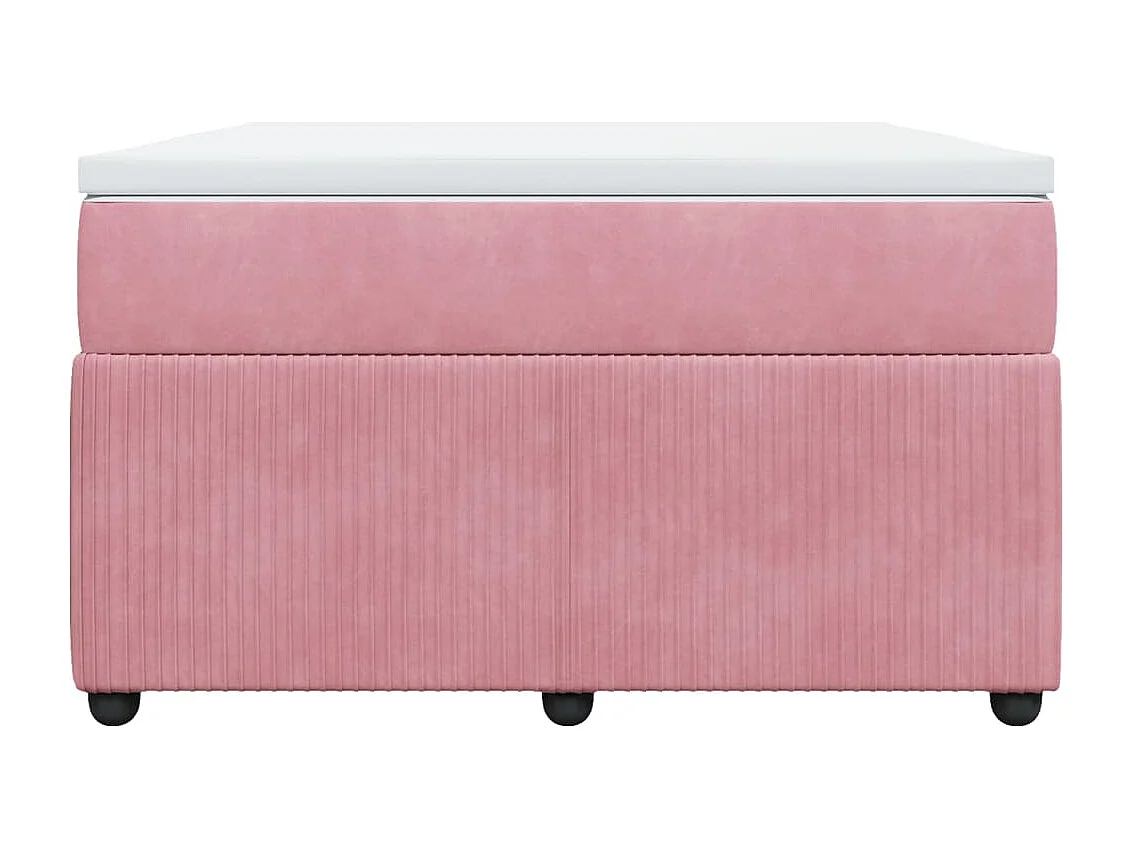 Cama box spring con colchón terciopelo rosa 120x190 cm