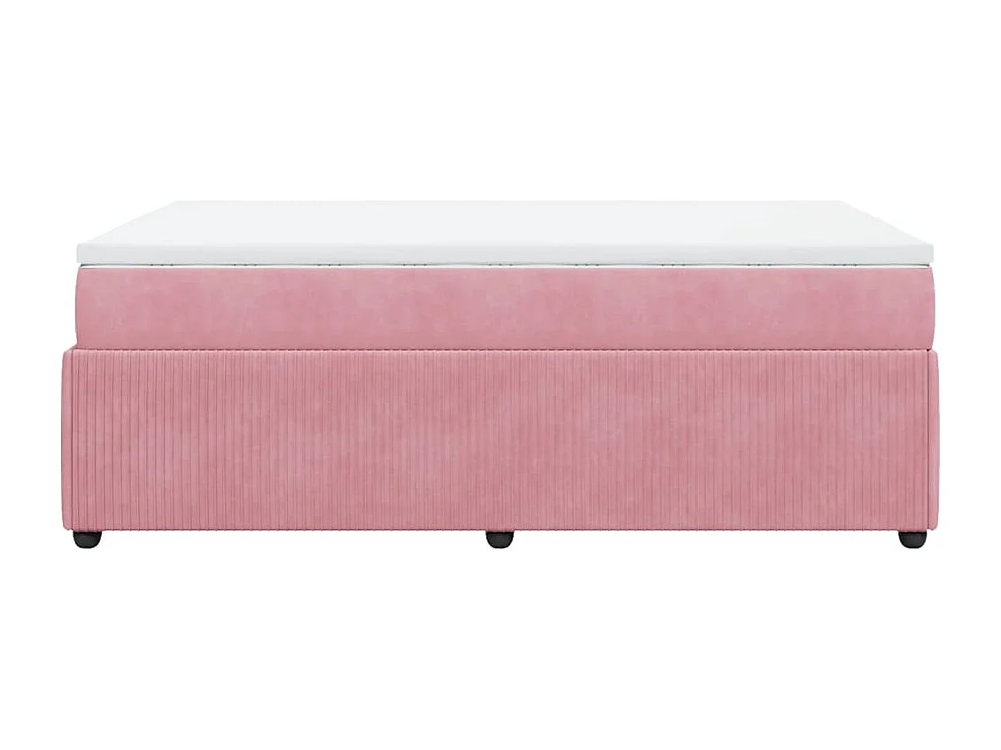 Cama box spring con colchón terciopelo rosa 120x190 cm