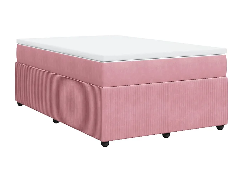 Cama box spring con colchón terciopelo rosa 120x190 cm