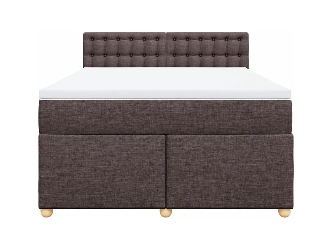 Sommier à lattes de lit avec matelas Marron foncé 160x200 cm